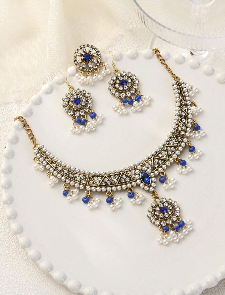 Bead Tassel Pendant Necklace, And Drop Earrings, And Ring
