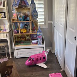 Barbie Doll House , Barbie Jet And  Toy Storage 