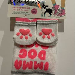 Chatties Matching Sock Set For Pet & Owner - Imma Dog Girl - For Small Pups
