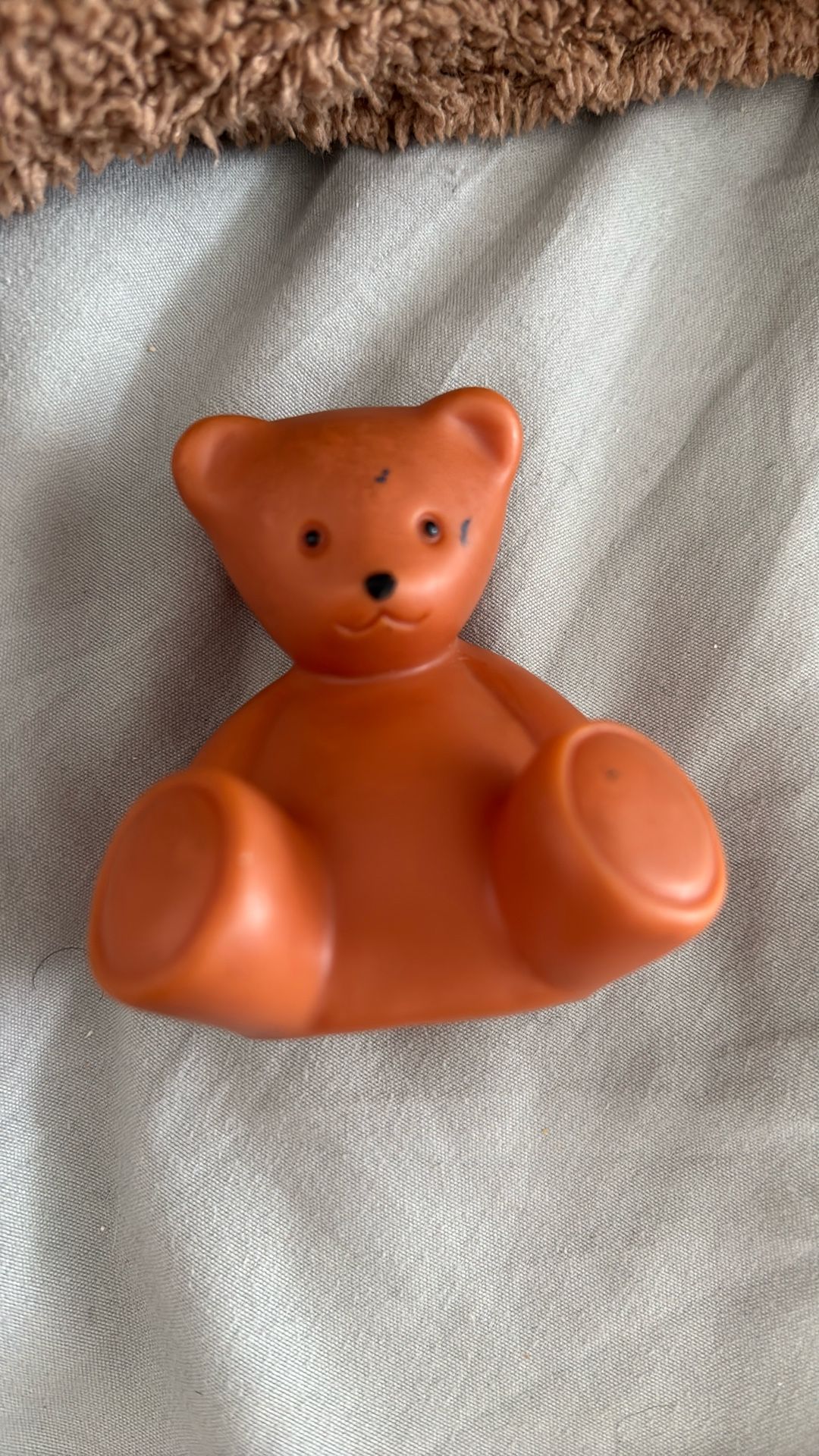 RARE! VINTAGE LITTLE TIKES DOLLHOUSE BROWN TEDDY BEAR FOR BABY 2 1/2" TALL