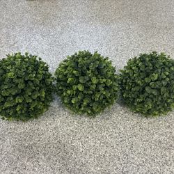 3 Faux Boxwood Plants / Balls