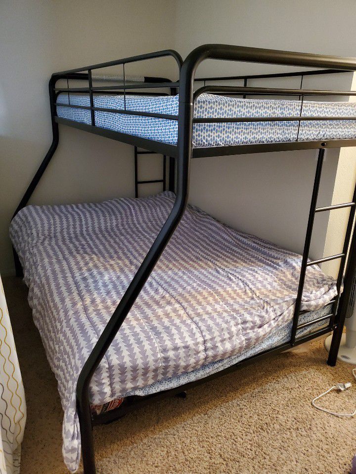 bed frame and top mattress