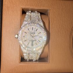 Iced Out Bustdown Watch – Fully Flooded (Moissanite/Lab)