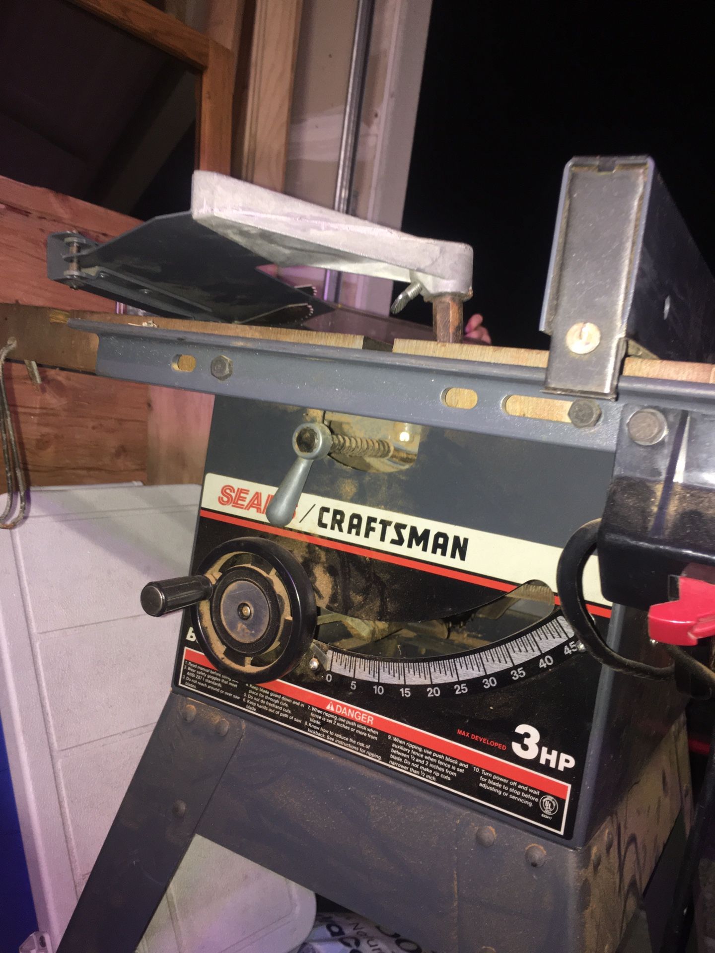 3hp craftsman 10” belt drive table saw