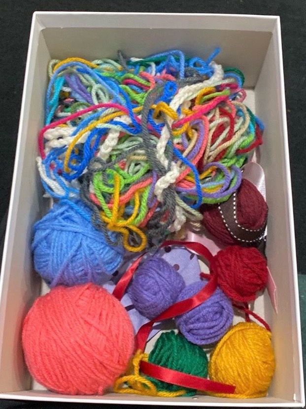 Yarn, ribbon box $5
