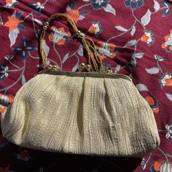 Gold Beaded Clutch / Wristlette