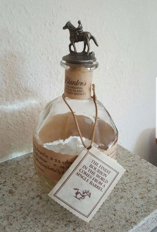 Empty The original single barrel bourbon whiskey bottle