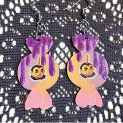 Lisa Frank Vampire Sticker Halloween Earrings