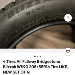 Bridgestone Blizzak WS90 205/55R16 Tires