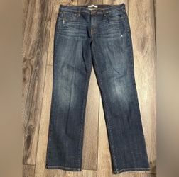 Levi’s 505 Women’s Jeans Size 14M Straight Leg Distressed Dark Wash