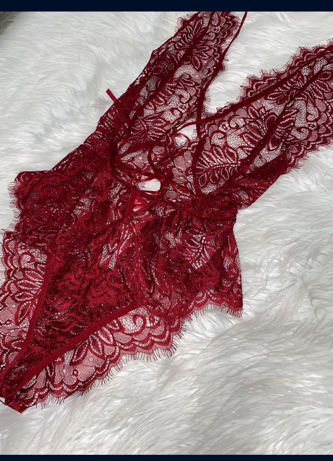 Avidlove Women One Piece Lingerie Lace Bodysuit Deep V Teddy Mini Babydoll