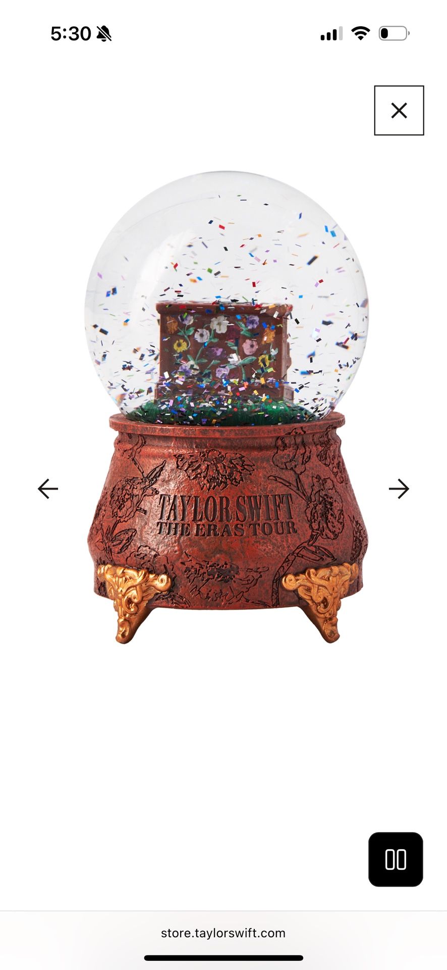Taylor Swift Eras tour Piano Snow Globe