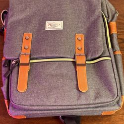 Brand New Modoker Vintage Laptop Backpack for Women Men,Travel Backpacks with USB Charging Port Fashion Backpack Fits 15.6Inch Notebook, Grey