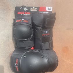 Eight Ball Black Pads, for Bike, Skate, and Scooter, New In Box