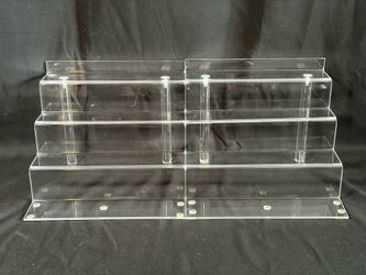 Plastic Acrylic 4-Tier Shelf Shelves Step Ladder Organizer Display for Perfume, Cologne, Hot Wheels