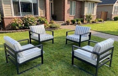 Aluminum patio chairs aluminum patio set aluminum patio furniture oversized cushions and deep seating cushions ☑️🆕🚚