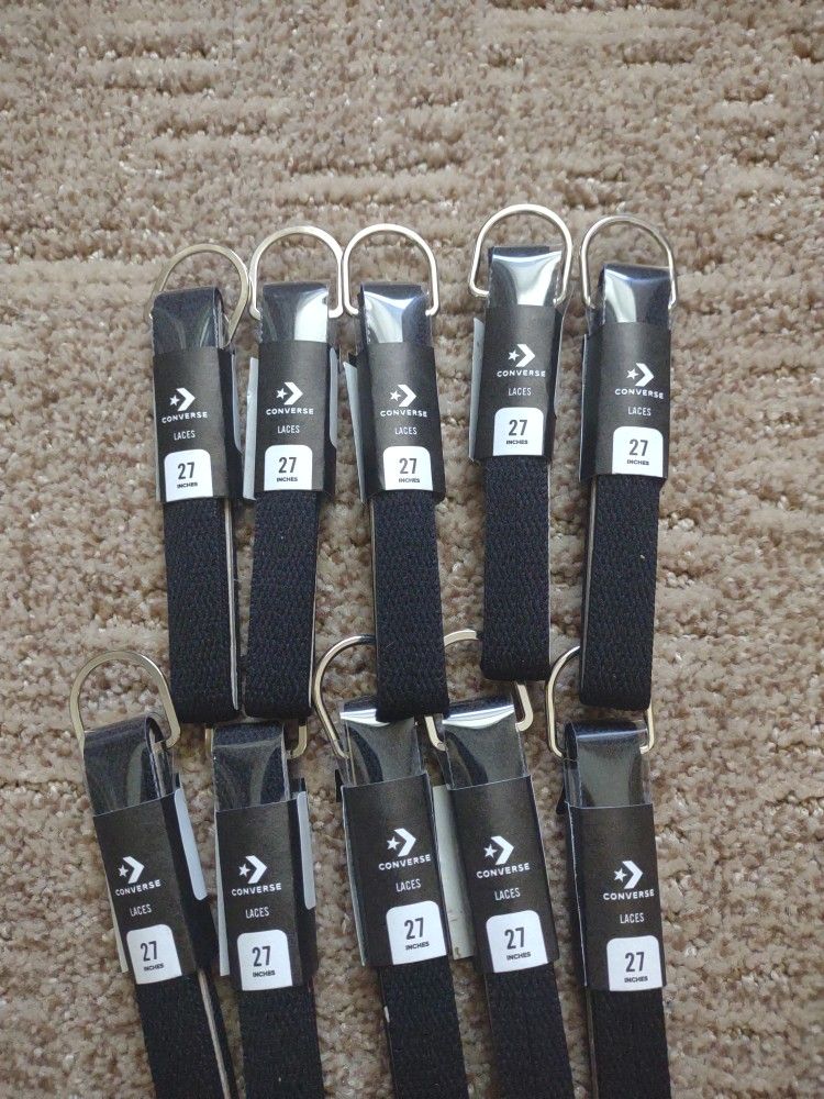 10 Pairs Of Converse Sneakers Black Shoelaces 27 In Long