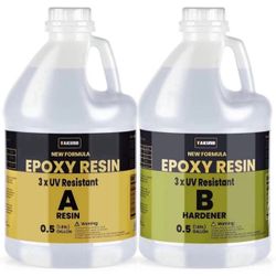 Gallon 3×UV Resistant Resin Kit,No Bubble & Crystal Clear Epoxy Resin for Coating, Casting, Table Top,DIY, Bar Top, River Tables, Resin Art, Wood with