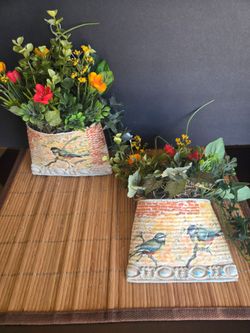 New Pretty Handmade Home Decor In Excellent Condition.  Mat Not Included.  There are only 2 and price includes both.