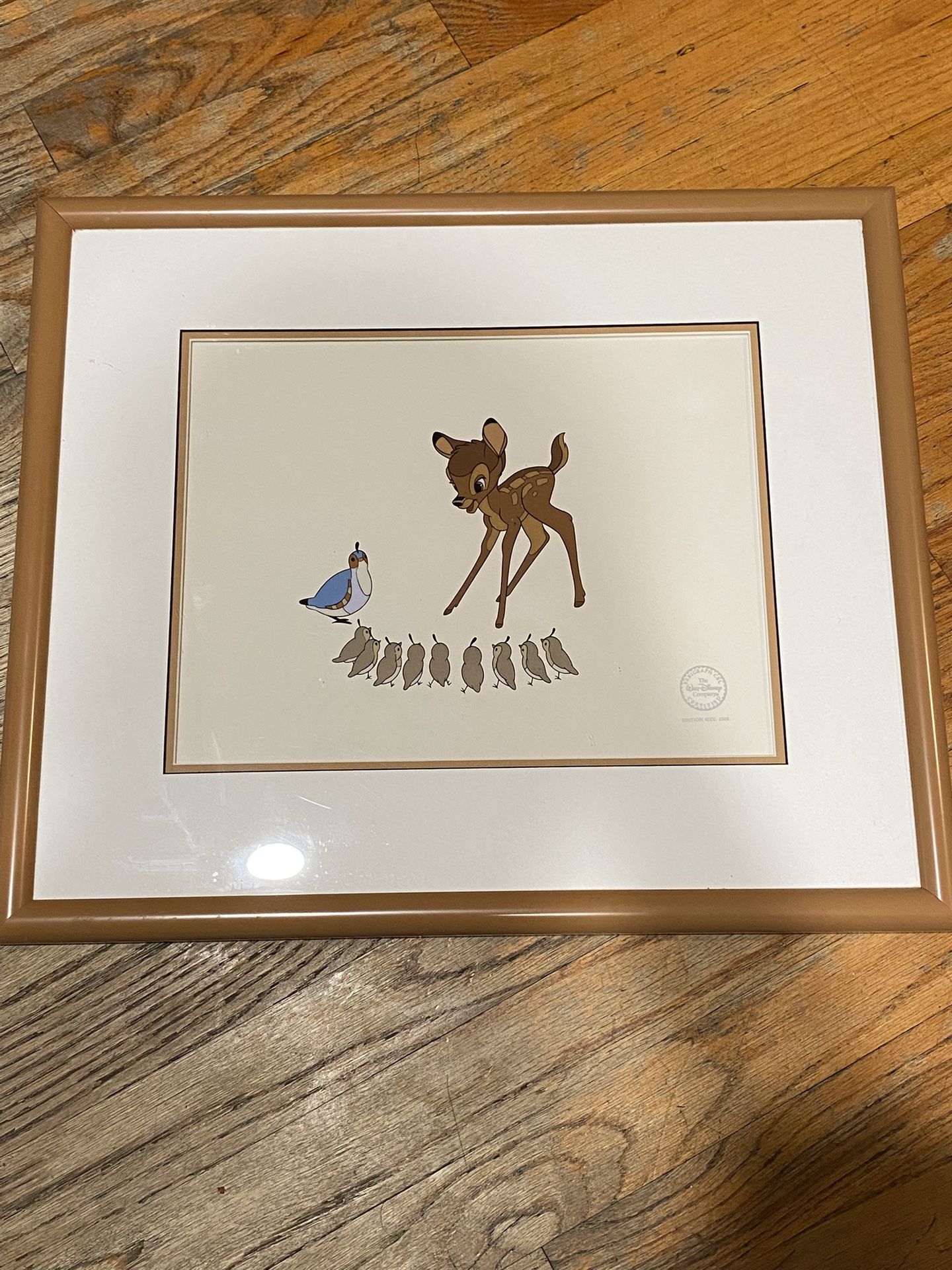Walt Disney Bambi "Bambi and Quails" Limited Edition Serigraph Cel Framed LE