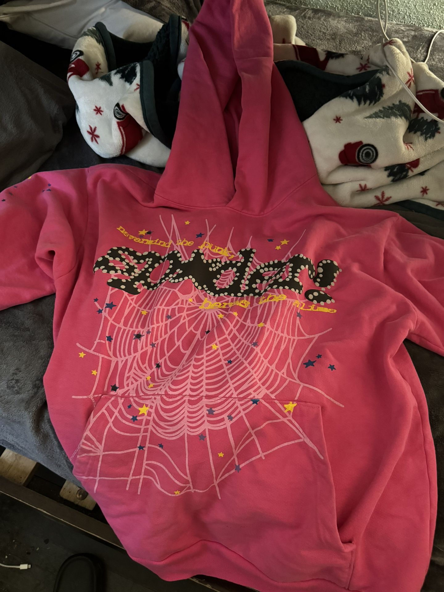 Pink Sp5der Hoodie Version 2 (AUTHETIC) Size Large 