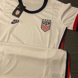 New! USA Jersey Women Size (USA  Women Team)  With 4 Stars White Medium And Large 