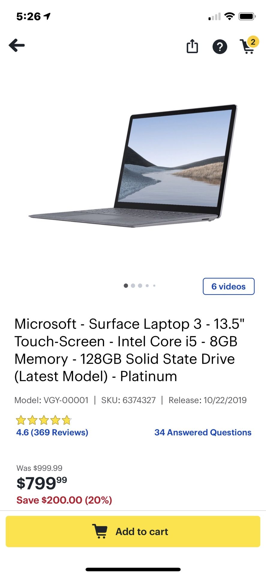 Microsoft- surface laptop 3 - 13.5” touchscreen new unopened