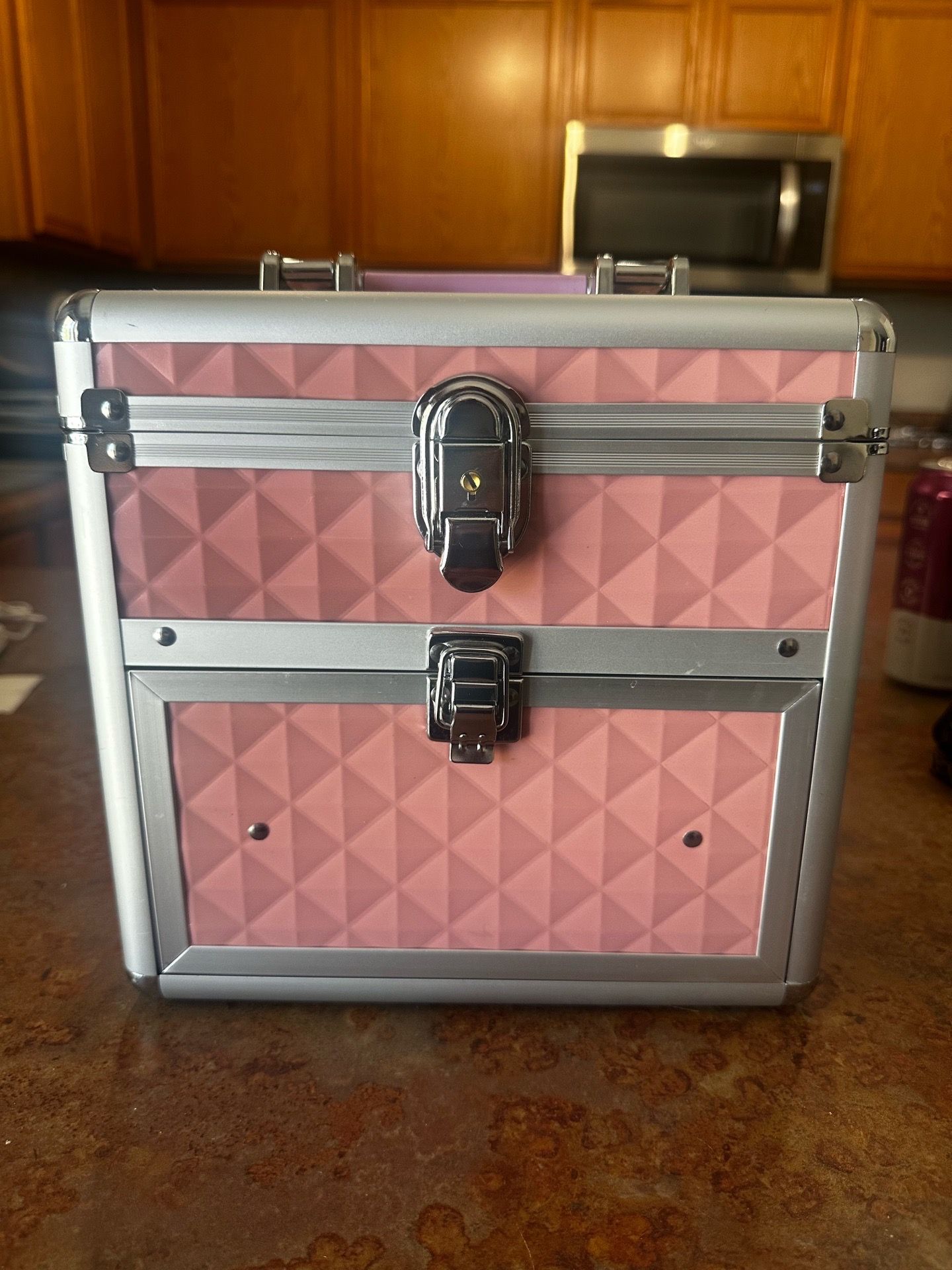 Pink cosmetic storage box
