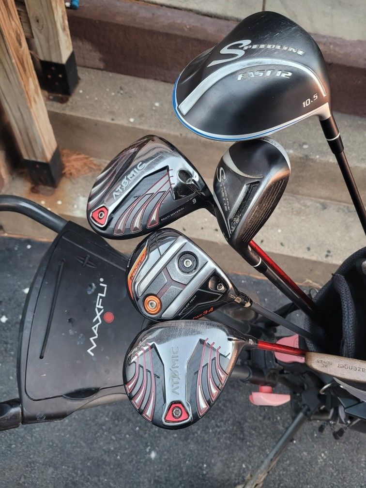 MAXFLI GOLF CART& CLUBS