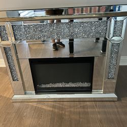 Diamond Crystal Bling Electric Fireplace