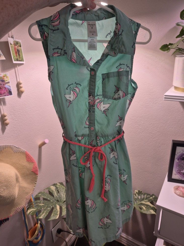 Girls Unicorn Dress Size 7