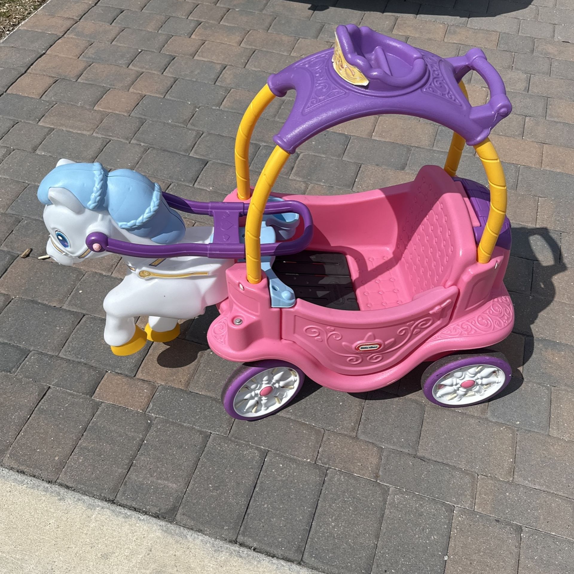 Little Tikes Princess Horse & Carriage - Pink Ride-On, Kids Girls Gift