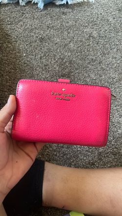 Kate Spade pebbled-leather wallet bright pink