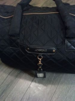 Joan & David Black Quilted Duffle Bag