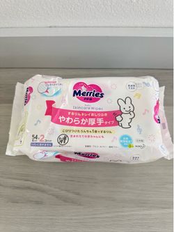 Merries baby skincare wipes 54x2