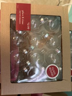 Clear Glass Ornaments - 8 Boxes