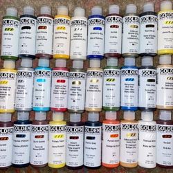 GOLDEN FLUID ACRYLIC PAINT BOTTLES