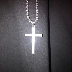 Silver chain and cross