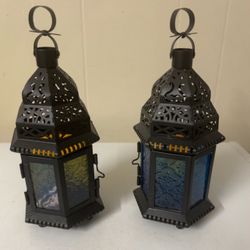 New Metal Lanterns 10 Inches High . Both 5$