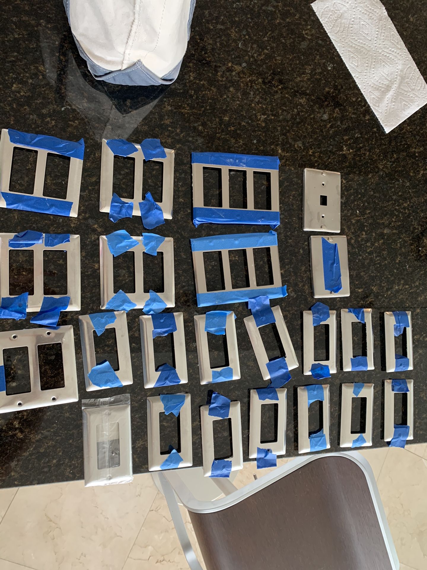 Stainless steel socket and wall switch covers and screws