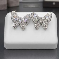Moissanite Butterfly Earrings 