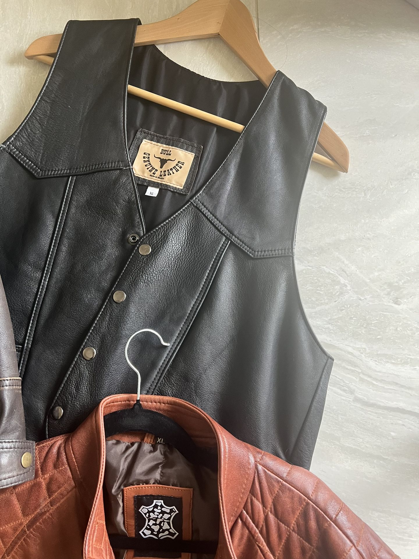 Bull Genuine Leather Black Vest