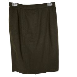 Cassidy Women's Wool Pencil Skirt Forest Green Lined Size 10
