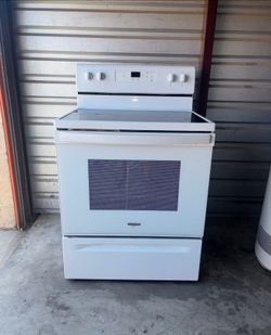 White Whirlpool Flat Top Electric Stove Oven Range