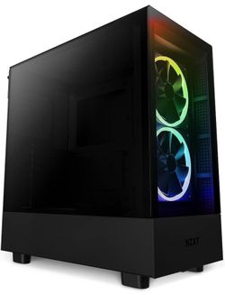 NZXT H5 Elite Compact ATX Mid-Tower PC Gaming Case – CC-H51EB-01 - Built-in RGB Lighting – Tempered Glass Front and Side Panels – Cable Management – 2
