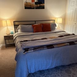 King Bed Set, Mattress, Lamps 