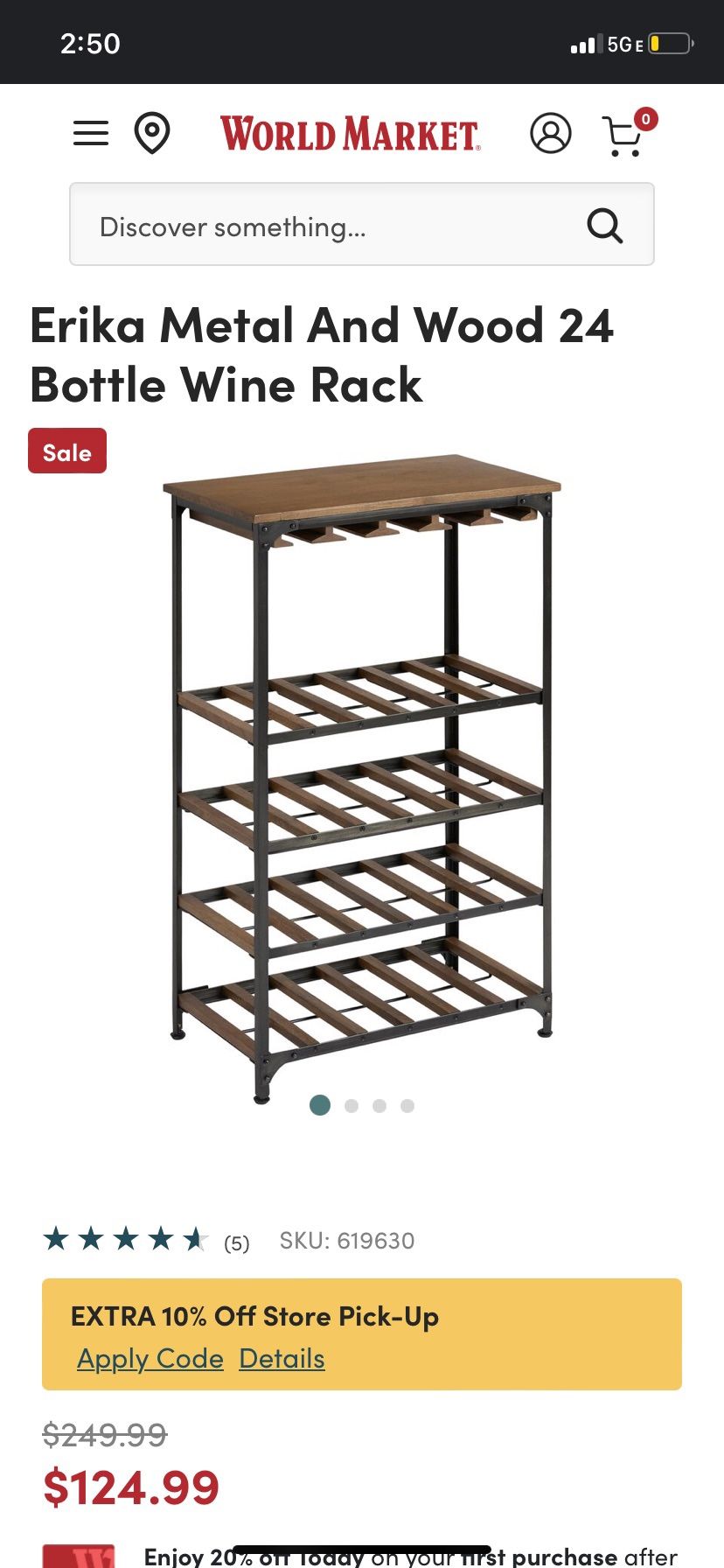 World Market - Wine Rack /Storage Shelves