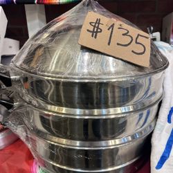 Olla Tamalera Grande -large Tamale Pot.  3-tier stainless steel steamer pot.Reduced Price Fast Sale 