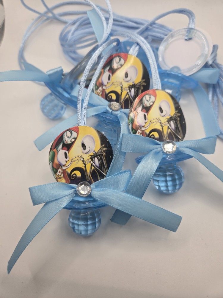 Nightmare Before Christmas Baby Shower Pacifier Guest Favor Necklaces