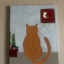 Cat canvas painting